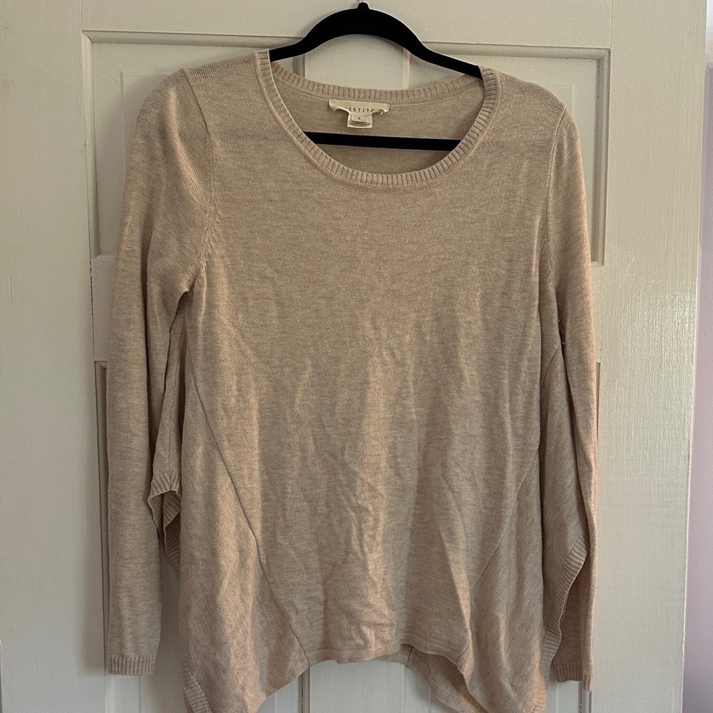 lovestitch Beige Scoop Neck Sweater